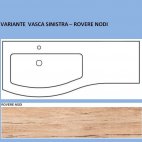 Mobile Agape 120 sospeso rovere grigio - vasca sinistra